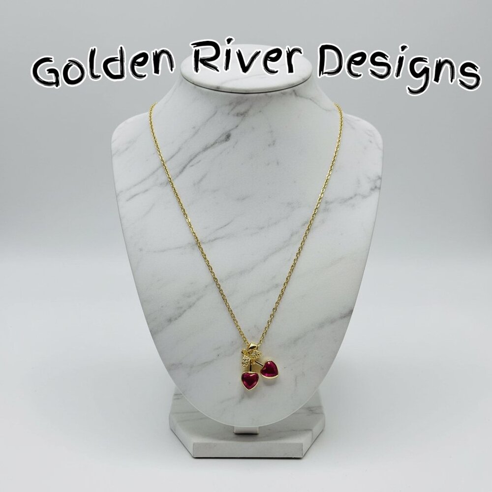 18K Gold Plated Zircon Cherry Necklace